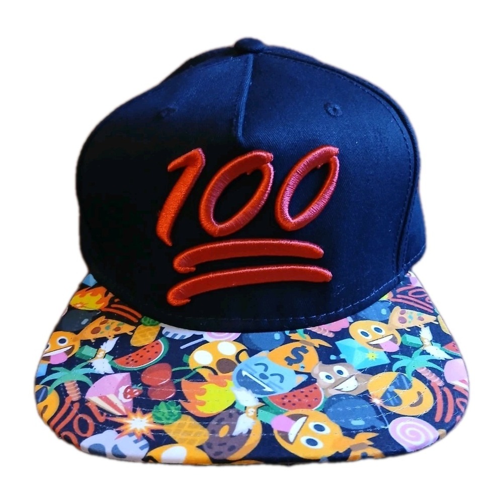 Emoji Flat Bill‎ Snapback Adjustable Black Hat Cap #1587